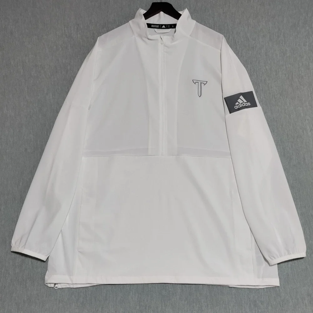 Adidas Troy Trojans Sideline‎ Jacket Mens XL Half Zip Woven Windbreaker Pullover
